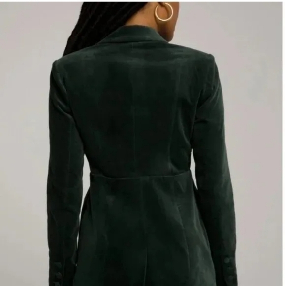 Good American Green Velvet Fit and Flatter Blazer Jacket, sz 4 / XL - Picture 5 of 15